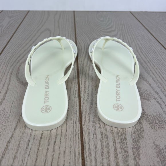 Tory Burch Studded Jelly Flip Flop Thong Sandals 11 Ivory/Cream $128 - Picture 5 of 8